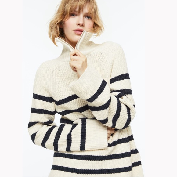 H&M rib knit half zip sweater 🤍